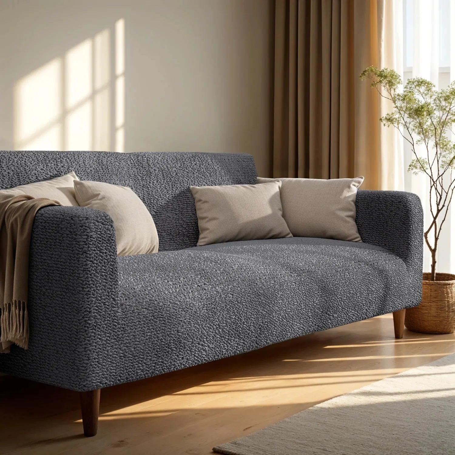 2 Seater Loveseat Slipcover - Soft Microfiber Fabric - Perfect for Living Room, Bedroom & Home Decor