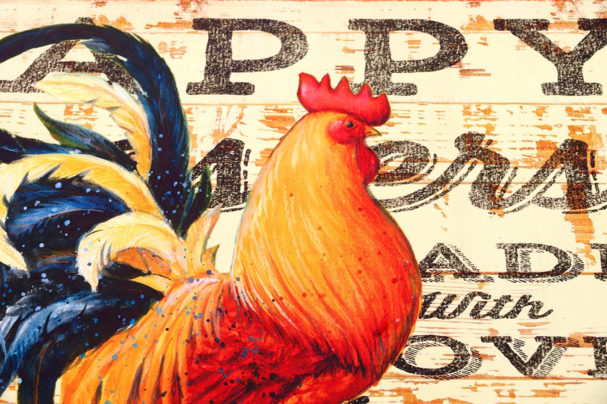 Happy Rooster Farmhouse Kitchen Rug - 22