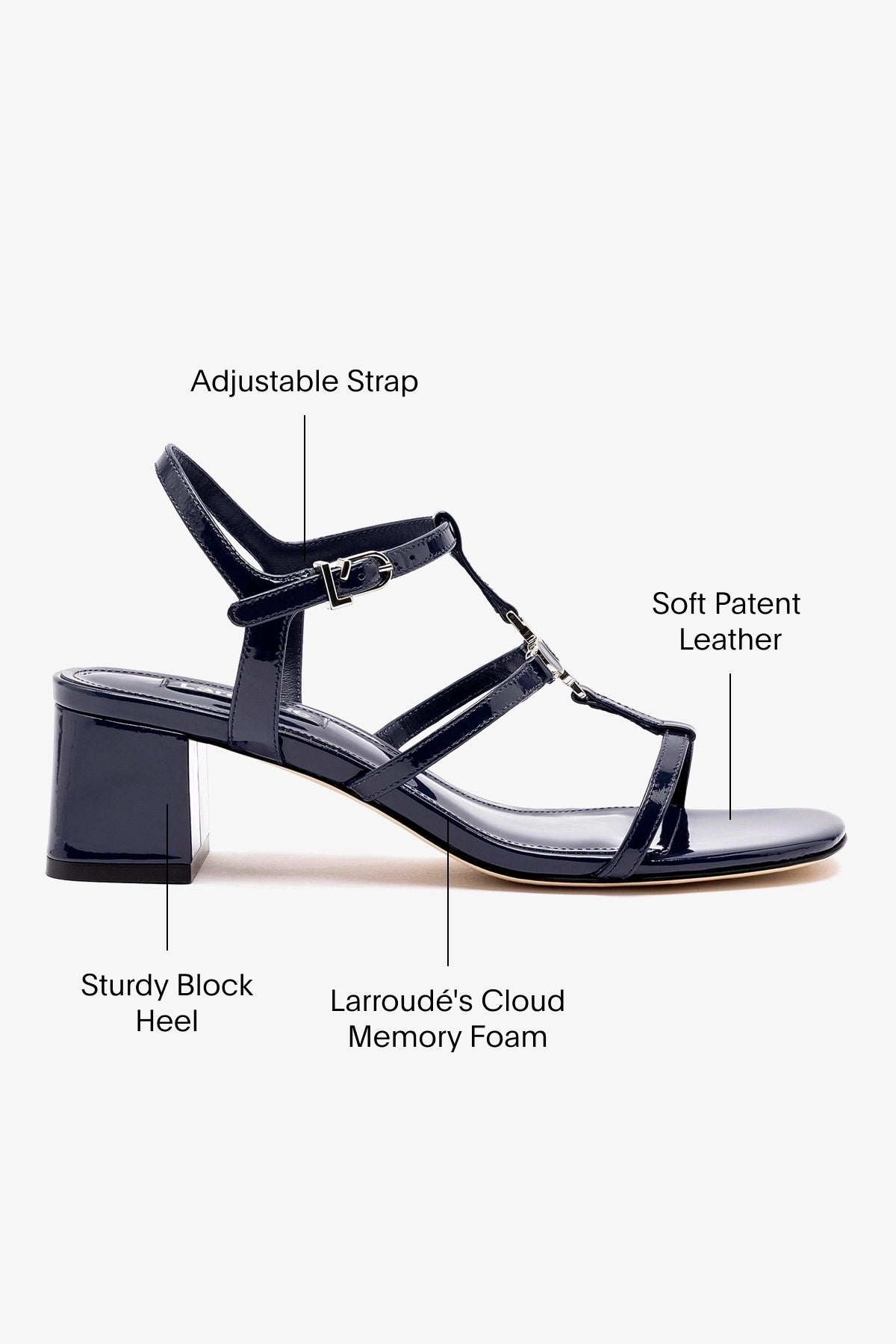 Hana Block Women's Shoes in Navy Patent Leather - Stylish & Comfortable Heels for Work, Party, and Special Occasions