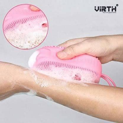 Virth® Silicone Body Brush - Soft Exfoliating Shower Brush for Kids & Adults - Gentle Back Scrubber Alternative - Perfect for Bubble Bath & Spa Days (Great for Sensitive Skin & Deep Cleansing)