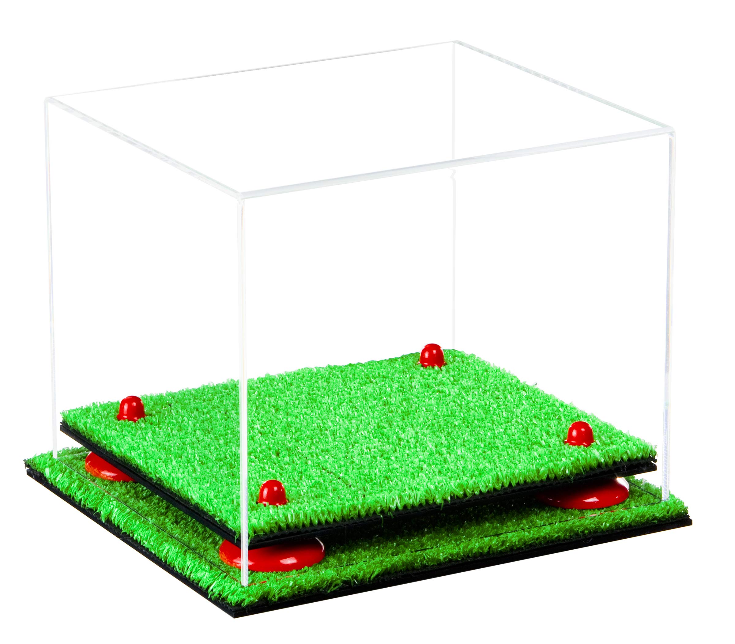 Clear Acrylic Display Case with Turntable & Grass Base - Perfect for Collectibles, Jewelry & Miniature Showcase - Home Decor & Retail Display