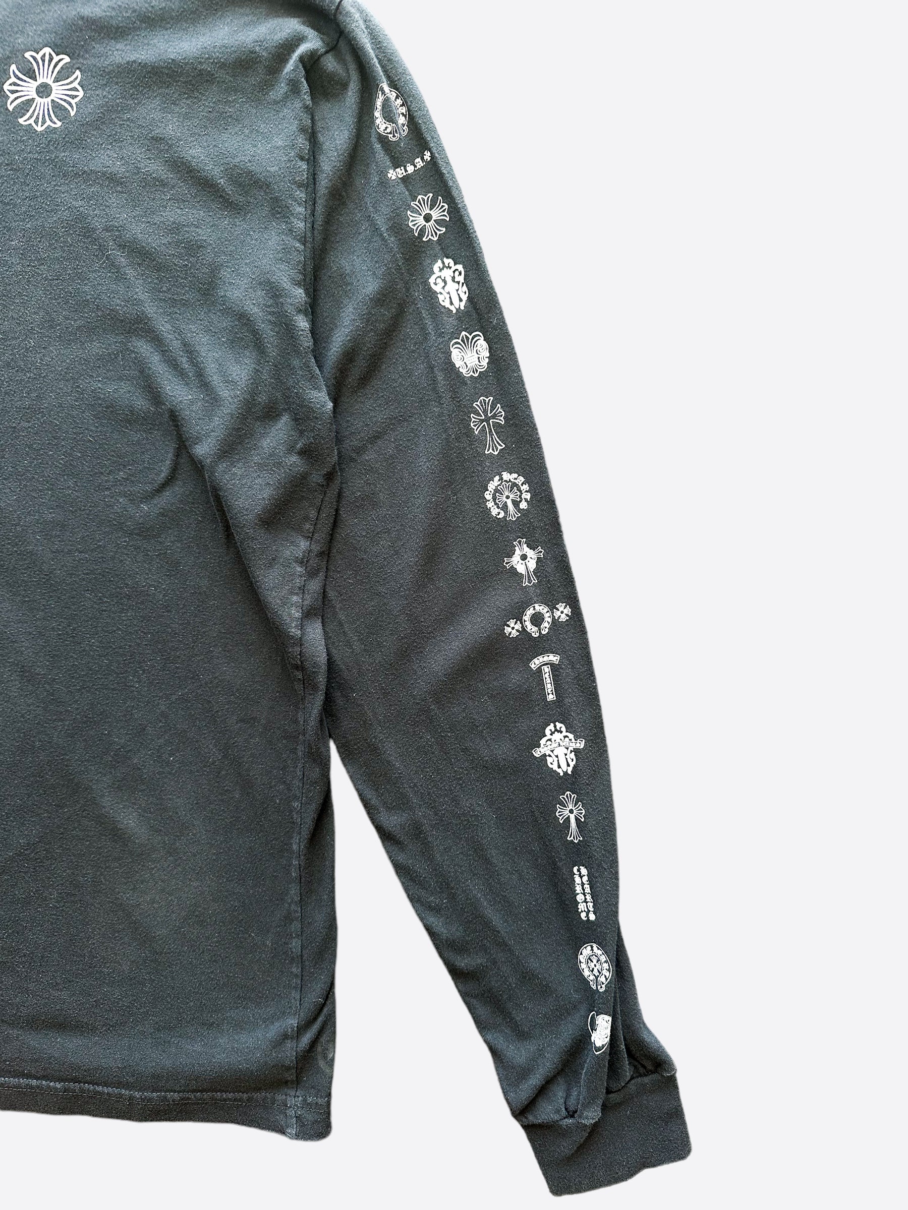Chrome Hearts Black Long Sleeve T-Shirt | Made in Hollywood California | Men's Luxury Streetwear | Perfect for Casual Outfits & Urban Fashion