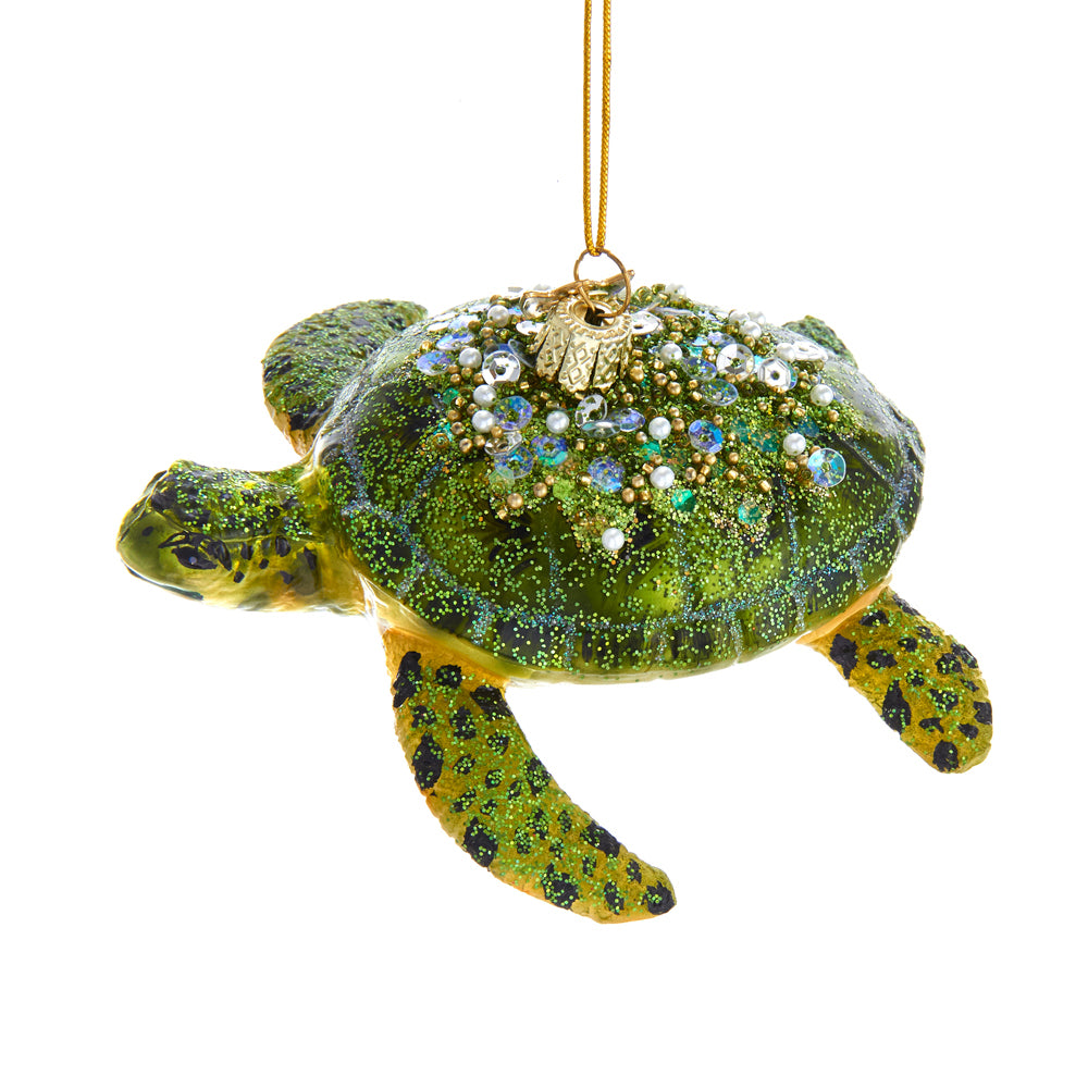 Handmade Sea Turtle Resin Ornament - Ocean Themed Home Decor for Beach House, Coastal Living Room & Bathroom Decorations