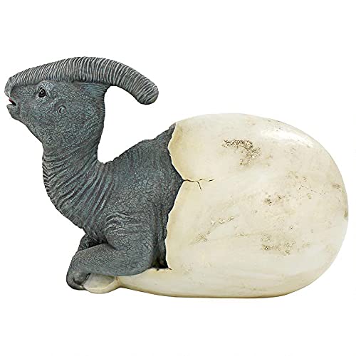 Design Toscano Prehistoric Parasaurolophus Dinosaur Egg Hatchling Garden Statue - Realistic Outdoor Dinosaur Decor for Lawn, Yard & Garden Landscaping