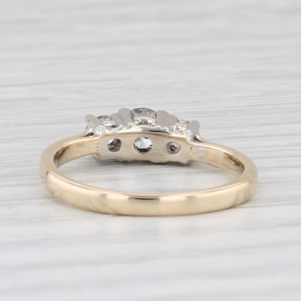 0.47ctw 3 Stone Diamond Engagement Ring 14k White Gold Size 5 Round Brilliant Cut - Perfect for Proposals, Anniversaries & Wedding Bands