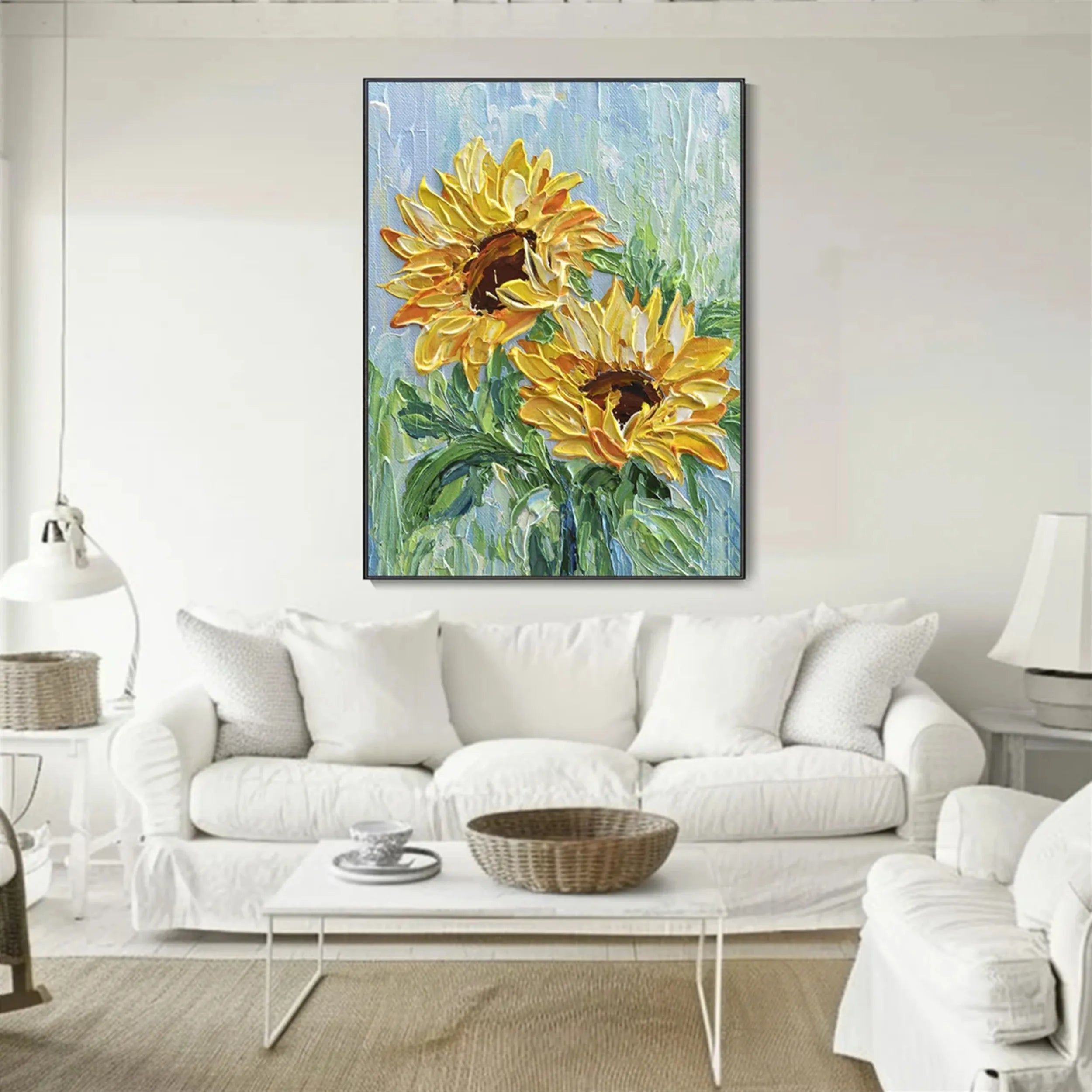 Beautiful Flower and Tree Painting #FT080 - Handmade Canvas Art for Home Decor, Living Room, Bedroom & Office Wall