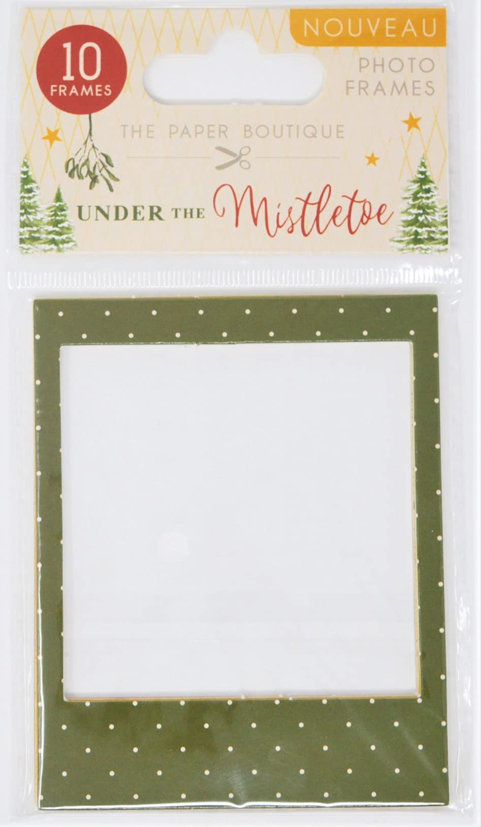 The Paper Boutique Nouveau - Under The Mistletoe Christmas Photo Frames Set of 10 - Perfect for Holiday Decor, Gift Giving & Family Memories