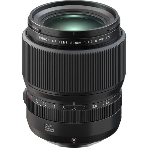 Fujifilm GF 80mm f/1.7 R WR Medium Format Lens - Professional Portrait & Low Light Photography for Fujifilm GFX Cameras