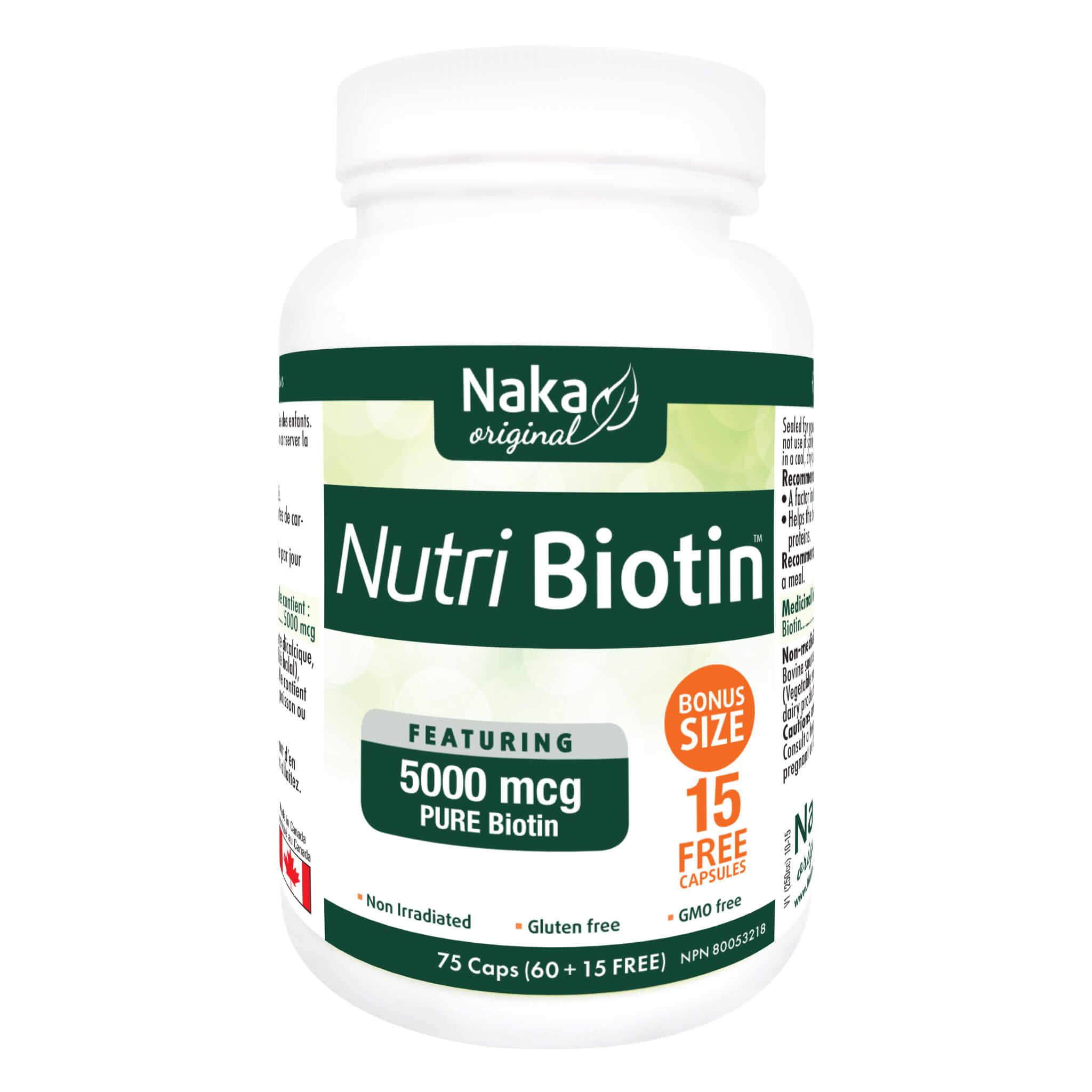 Nutri Biotin 5000mcg Hair Skin & Nails Supplement - Supports Healthy Hair Growth, Strong Nails & Glowing Skin - Vegan Biotin Capsules for Women & Men - Perfect for Daily Wellness Routine