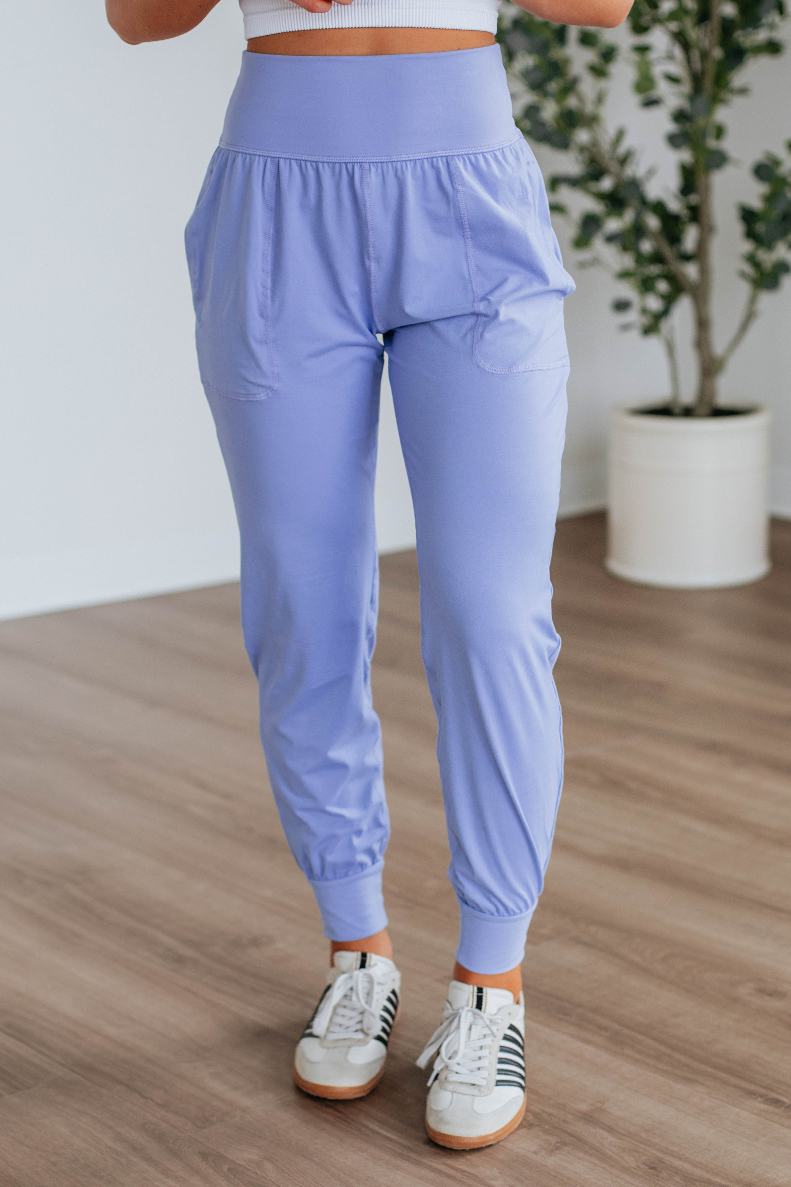 Cloud Nine Joggers for Women - Soft Comfortable Lounge Pants in Periwinkle Blue - Perfect for Yoga, Running, and Relaxing at Home