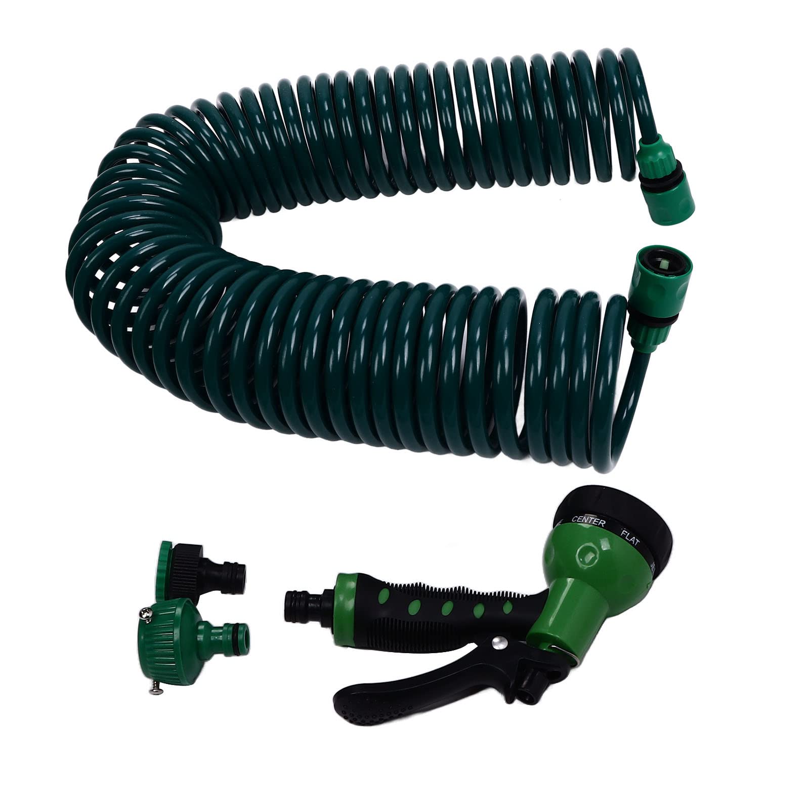 Shanrya 50ft Coiled Garden Hose - Flexible Expandable Water Hose for Car Washing, Plant Watering, Outdoor Cleaning | Durable & Kink-Free Spring Hose for Lawn, Yard, Patio, and Home Use