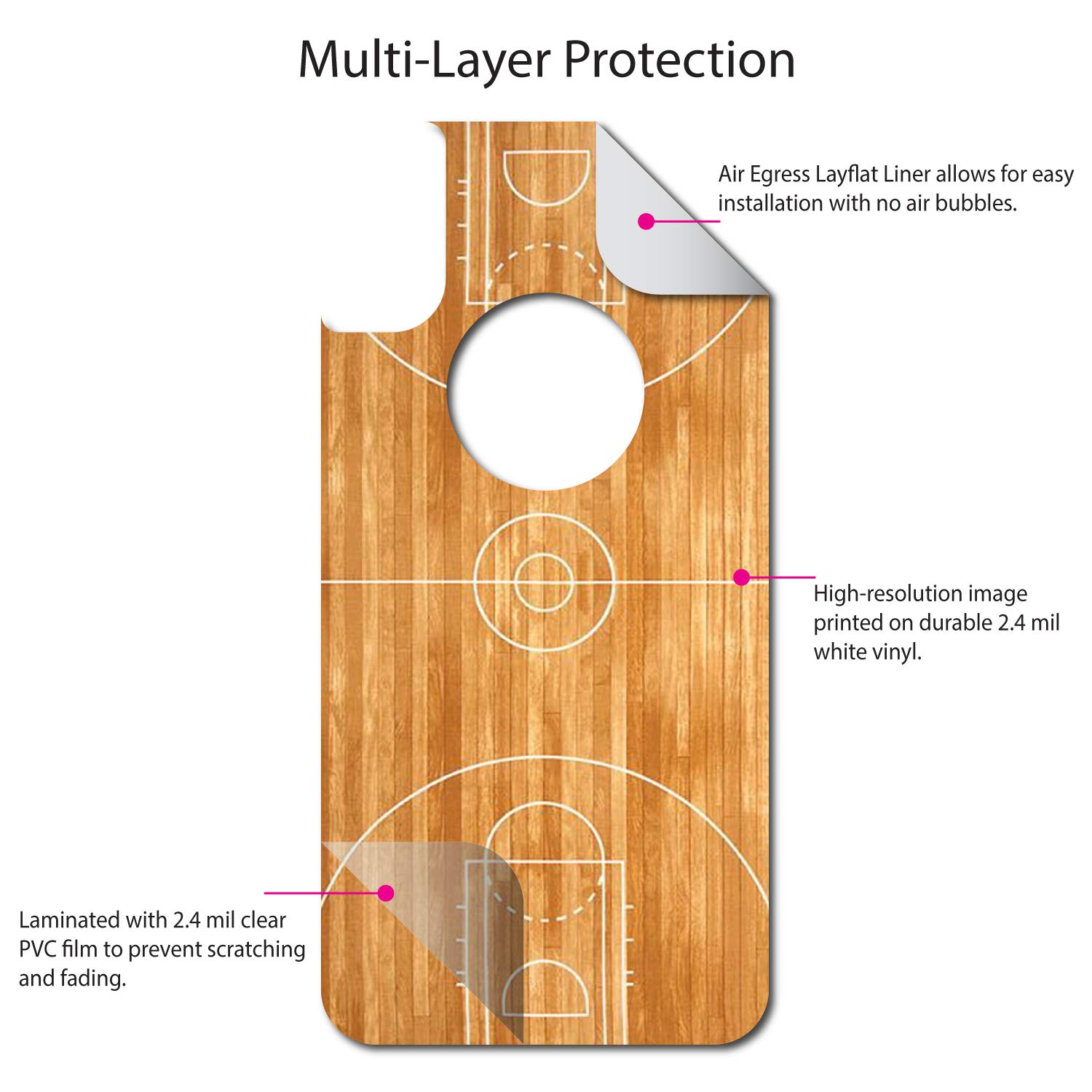 Custom Basketball Court Skin Decal for OtterBox Commuter iPhone XR Case (6.1