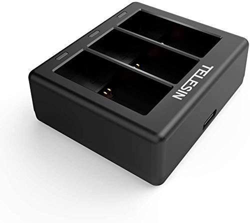 TELESIN 3-Channel GoPro Hero 10/9 Battery Charger with 2-Pack Replacement Batteries & Type-C Cable - Compatible with GoPro Original Charger - Perfect for Travel, Vlogging & Outdoor Adventures