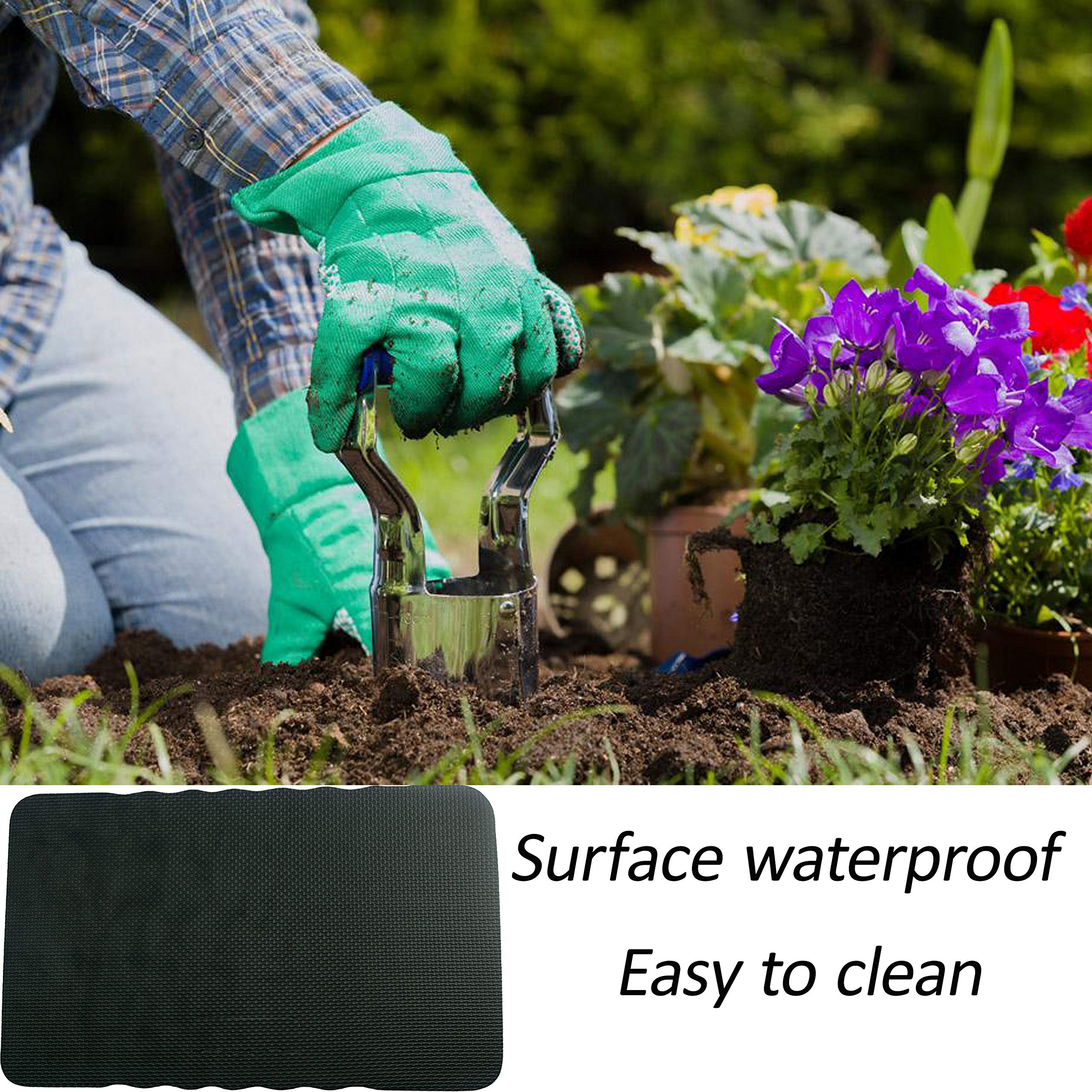 2pcs Premium Thick Kneeling Pad - 18x11 Inch Soft EVA Knee Pads for Gardening, Baby Bath & Floor Protection - Comfortable Outdoor Cushions for Women, Seniors & Kids - Ideal for Gardening, Bath Time & Home Cleaning (Black)