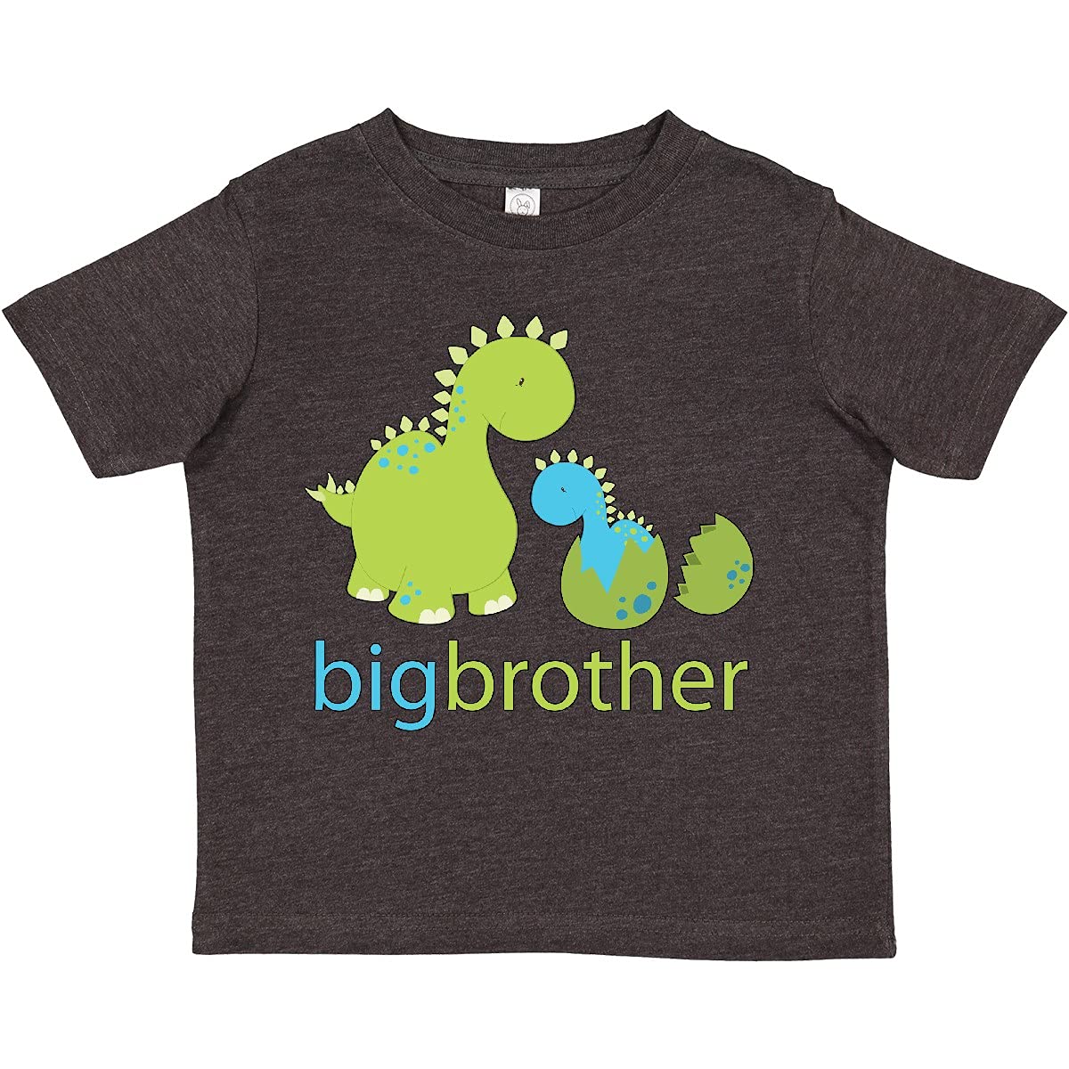 Inktastic Happy Dinosaur Big Brother Toddler T-Shirt - Cute Dino Graphic Tee for Toddler Boys - Perfect for Sibling Announcement, Birthday Gifts & Family Photos