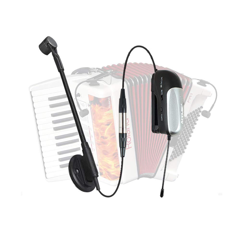 ACEMIC PR-8/AT-20 Wireless Microphone System for Accordion - 2.4GHz Digital Wireless Audio Transmission with Clear Sound | Perfect for Live Performances, Church Services & Music Practice