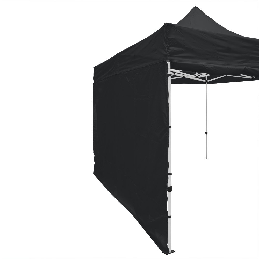 10x10 Black Side Walls with Velcro Loops & Zippered Ends for Canopy Tents - 3 Water Resistant Sidewalls Included (Tent Not Included) - Perfect for Outdoor Events, Camping & Market Stalls