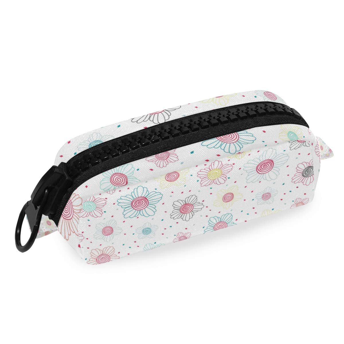 FengJu Large Capacity Pencil Case with Zipper - Cosmetic Makeup Bag for School, Office & Travel - Floral Design Pen Pouch for Teens, Artists & Students (Perfect for Organizing Stationery, Art Supplies & Beauty Essentials)