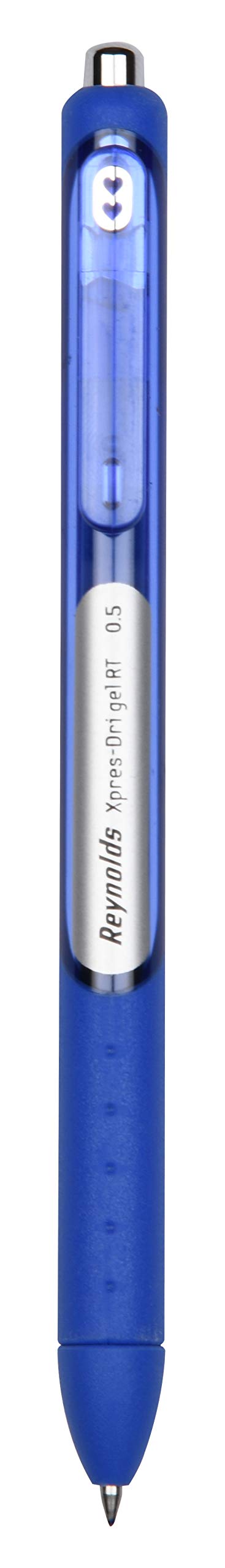 Reynolds Xpres-Dri Gel-RT Pen - 0.5mm Fine Point Blue Ink Pens (5-Pack) - Smooth Writing for Office, School & Note Taking