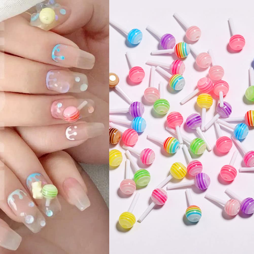 3D Cute Nail Art Charms - Resin Bow Candy Nail Decorations for Women & Girls | DIY Nail Art Supplies & Crafting Accessories | Perfect for Manicures, Nail Salons, and Party Nail Designs
