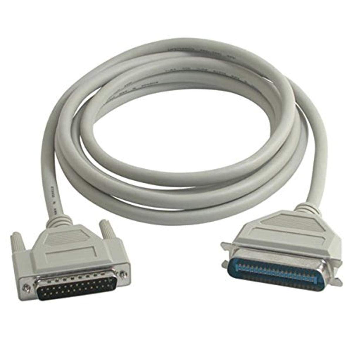 C2G 06093 30ft IEEE-1284 DB25 Male to Centronics 36 Male Parallel Printer Cable - Beige | High-Speed Data Transfer for Printers, Scanners & Legacy Devices | Office & Home Computing Setup