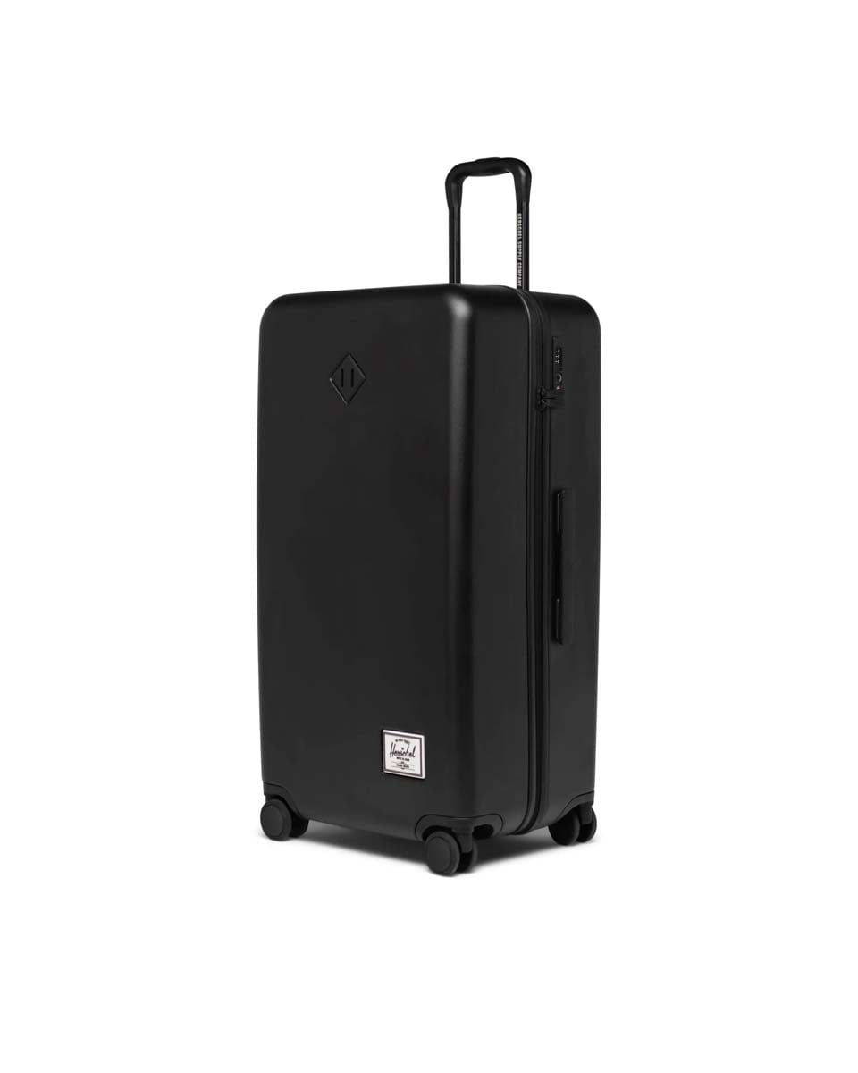 Herschel Heritage Hardshell Large Luggage - Black | Durable Carry-On Suitcase for Travel & Business Trips | Spinner Luggage with Smooth Wheels