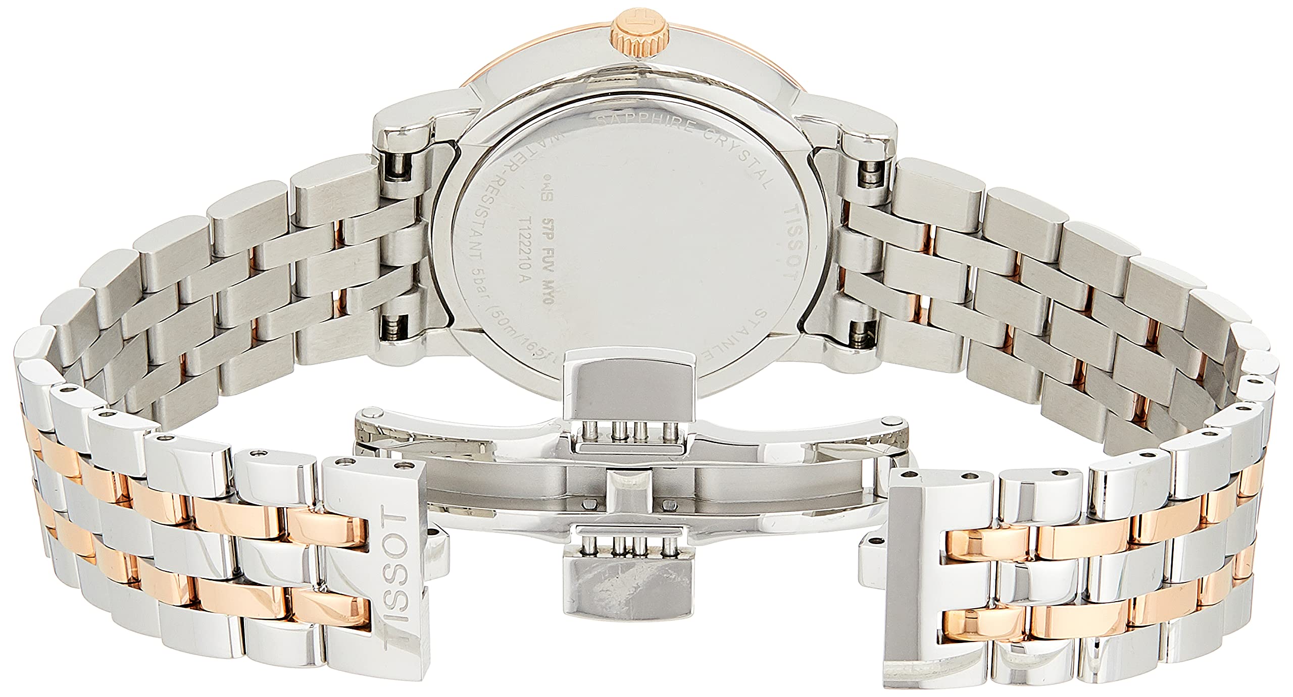 Tissot Carson Women's Stainless Steel Dress Watch - Grey & Rose Gold (T1222102203301) | Elegant Timepiece for Office, Parties & Special Occasions