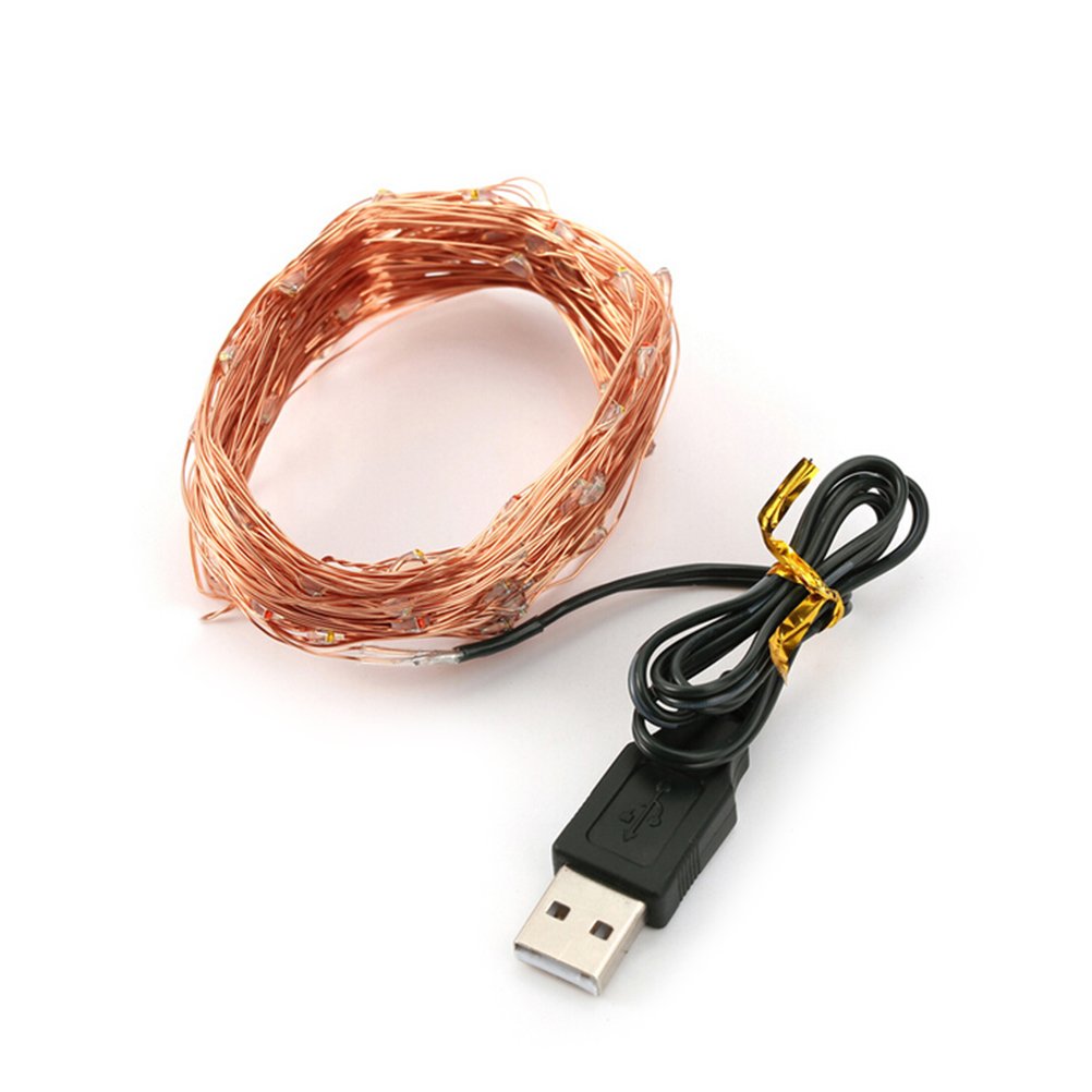 Amosfun 10.5m Waterproof USB Copper Wire 100 LED Fairy String Lights - Pure White Christmas Tree Decorations & Party Supplies | Perfect for Indoor/Outdoor Holiday Decor, Bedroom, Wedding, Garden Lighting
