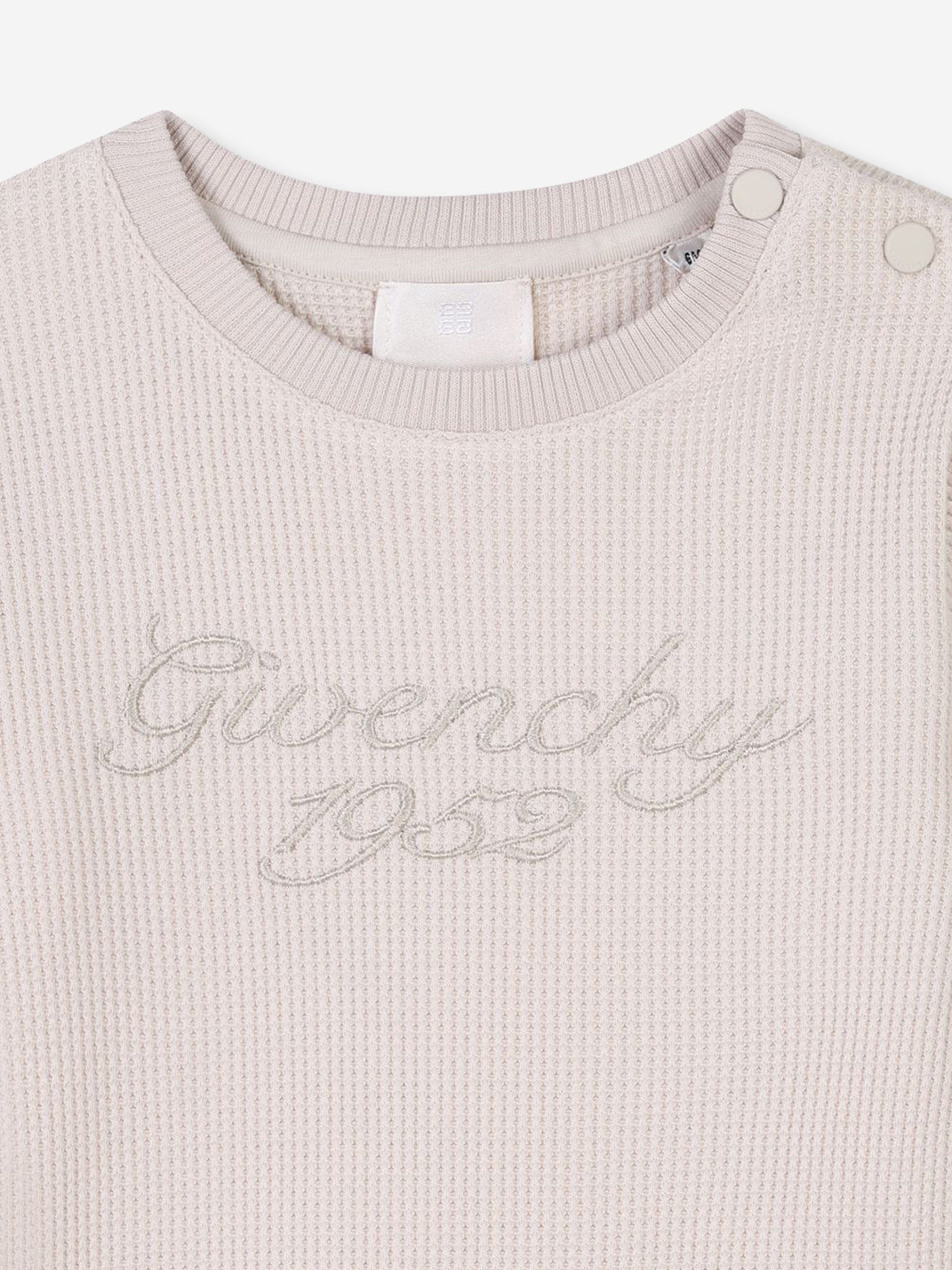 Baby Boys Signature Print T-Shirt in Beige - Soft Cotton Casual Tee for Toddlers | Perfect for Playdates, Family Outings & Everyday Wear