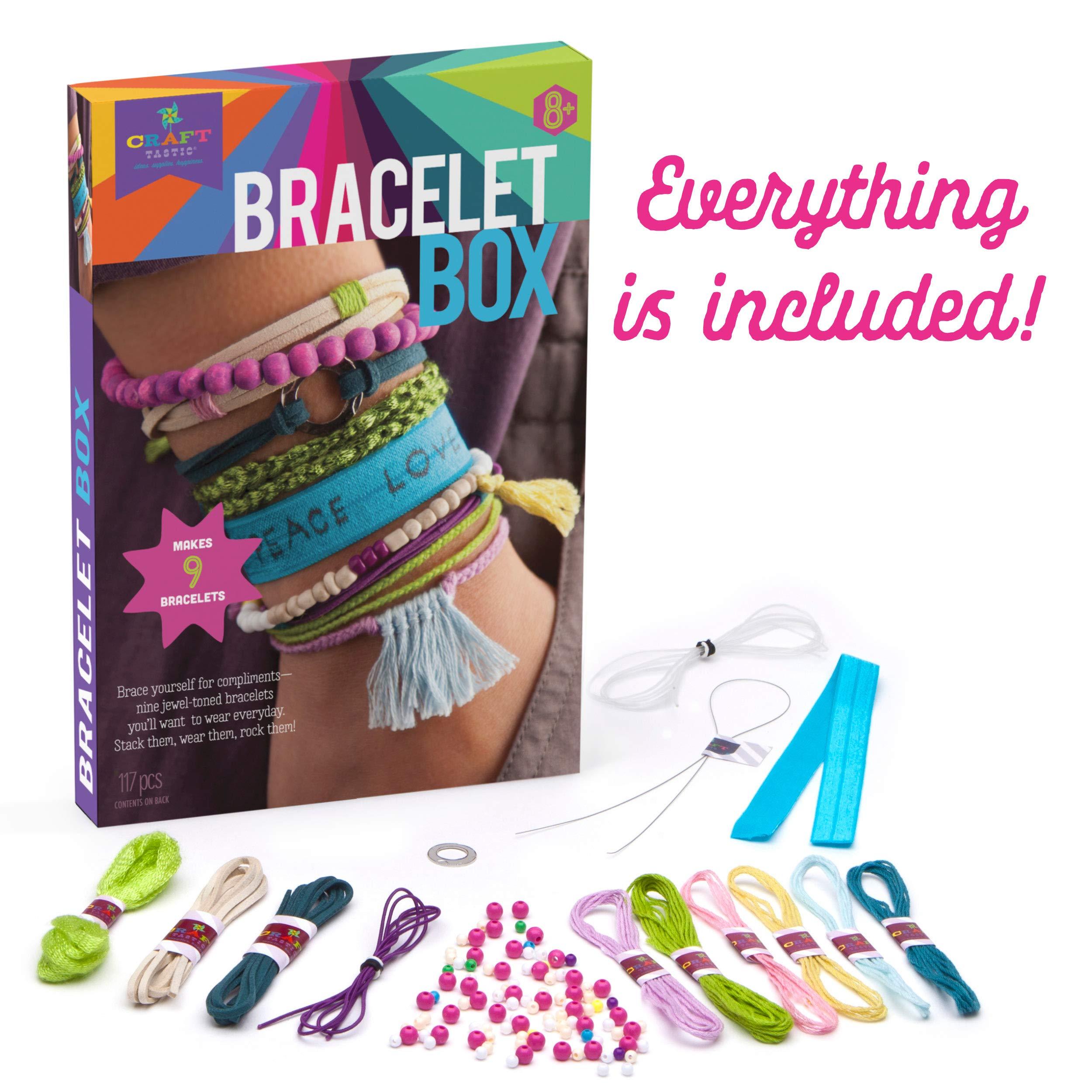 Craft-Tastic DIY Bracelet Making Kit for Kids - Jewel Tone Beads & Charms - Creative Arts & Crafts Gift for Girls - Perfect for Birthday Parties & Playdates