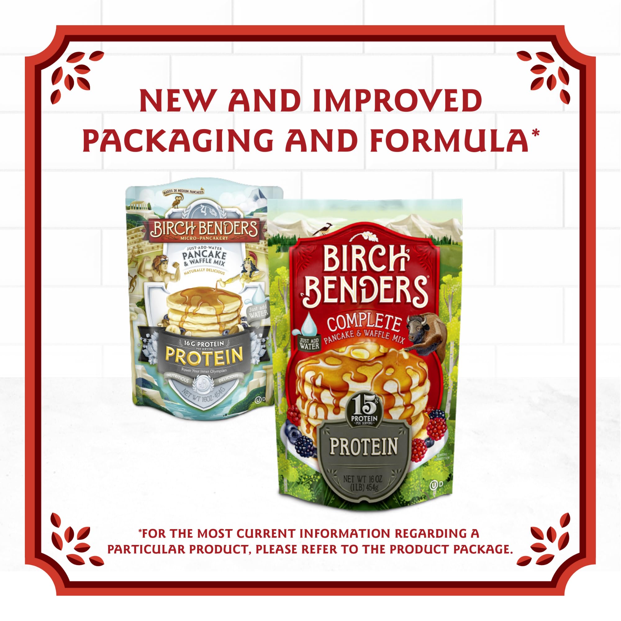 Birch Benders High Protein Pancake & Waffle Mix with Whey Protein - 15g Protein Per Serving, 1lb (6 Pack) | Perfect for Post-Workout Recovery, Keto Breakfast & Healthy Meal Prep
