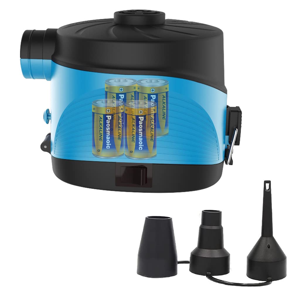 OBEST Portable Electric Air Pump - Fast Inflation for Air Mattress, Pool Floats, Inflatable Toys - 3 Nozzle Attachments - Ideal for Camping, Beach, Pool Parties & Home Use