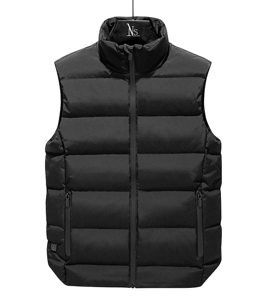 USB Heated Vest for Men & Women - XLH Electric Warming Coat with Smart Temperature Control, USB Powered Winter Wear (Black) - Perfect for Outdoor Activities, Camping, and Cold Weather Commutes