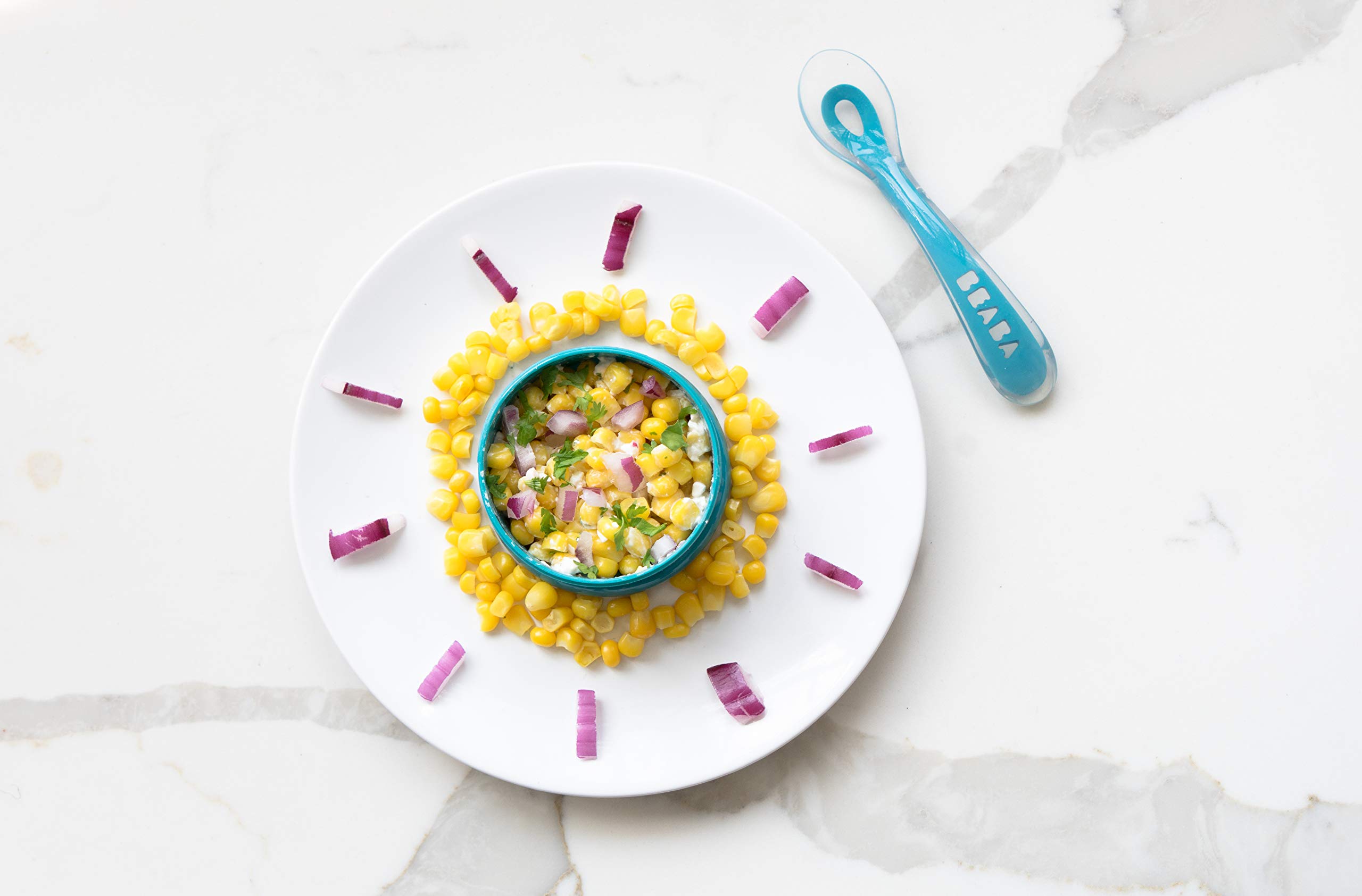 BEABA Babycook Neo Midnight Glass Baby Food Maker with Silicone Divided Plate, Spoon & Storage Tray | Pasta & Grain Insert | Ducasse Cookbook Included | Perfect for Homemade Baby Puree & Meal Prep