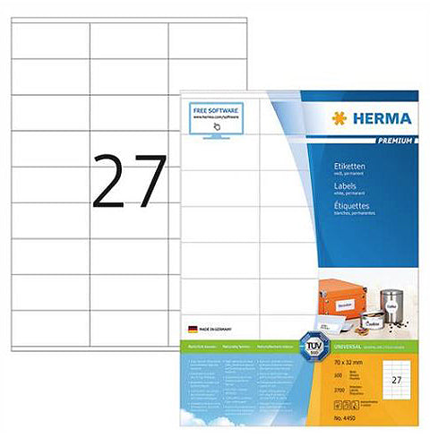 Premium A4 Shipping Labels 70 x 32mm (4450) - Self-Adhesive Address Labels for Packages, Envelopes & Mailings - Perfect for Ecommerce, Business & Home Shipping Needs