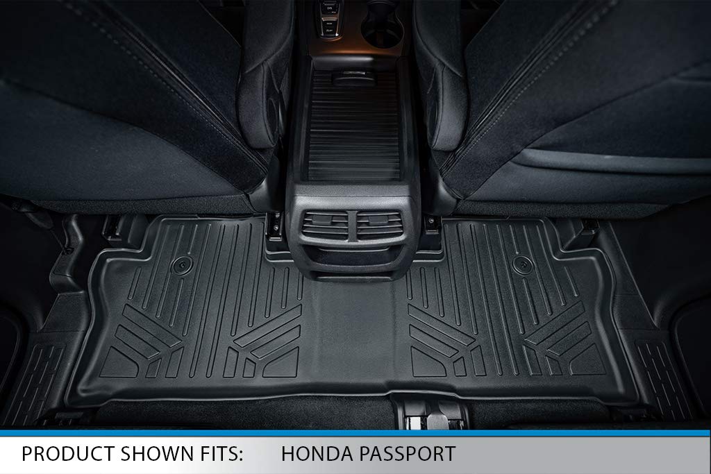 Premium SMARTLINER Custom Fit All-Weather Floor Mats - 2 Row Liner Set in Black for 2019-2025 Honda Passport | Durable Protection for Mud, Snow & Spills | Perfect for Family Road Trips & Outdoor Adventures