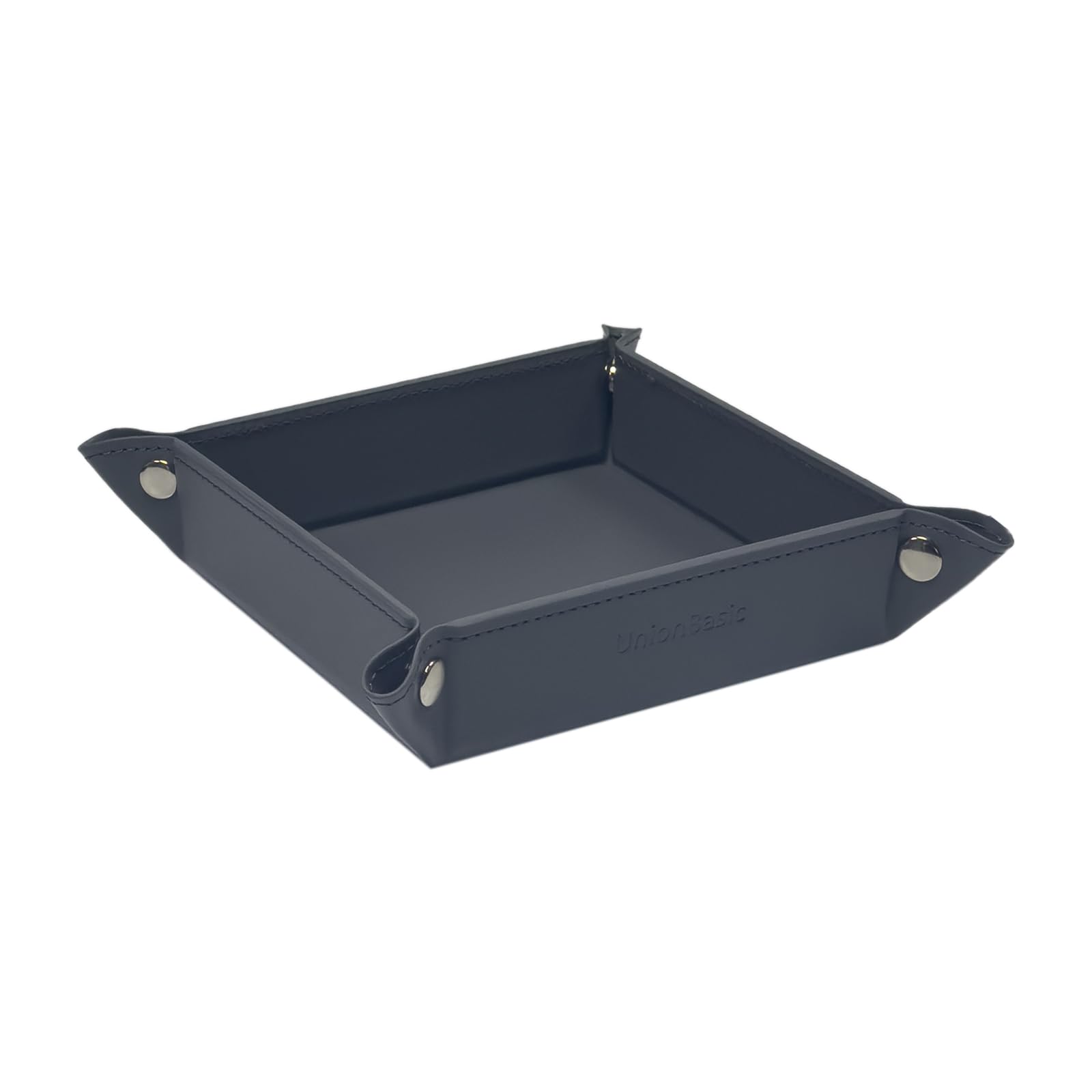 UnionBasic Small Valet Tray - Jewelry Organizer for Rings, Watches & Earrings - Entryway Catchall for Keys, Coins & Change - Nightstand Bedside Organizer - Electronic Gadgets Tray - Elegant Grey - Perfect for Home, Office & Travel Organization