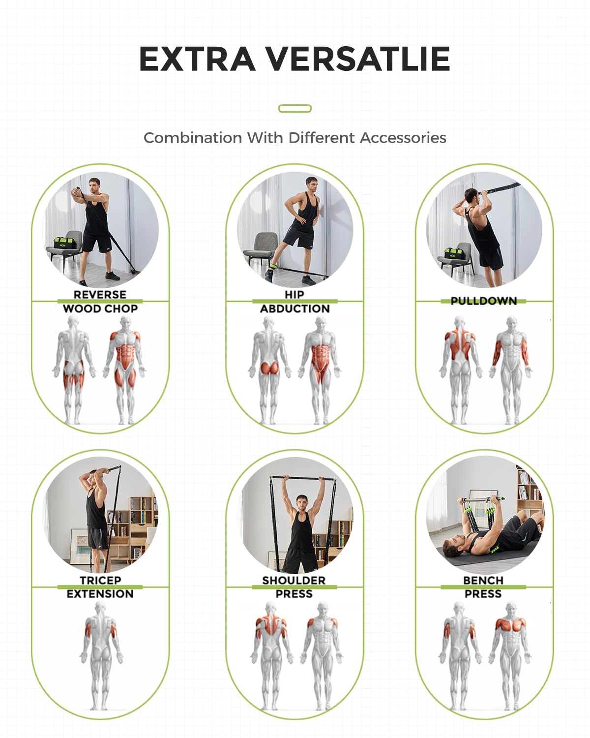 INNSTAR Resistance Bands Set with Handles & Workout Bar - Home Gym Equipment for Full Body Training | Strength Training, Physical Therapy & Yoga Accessories