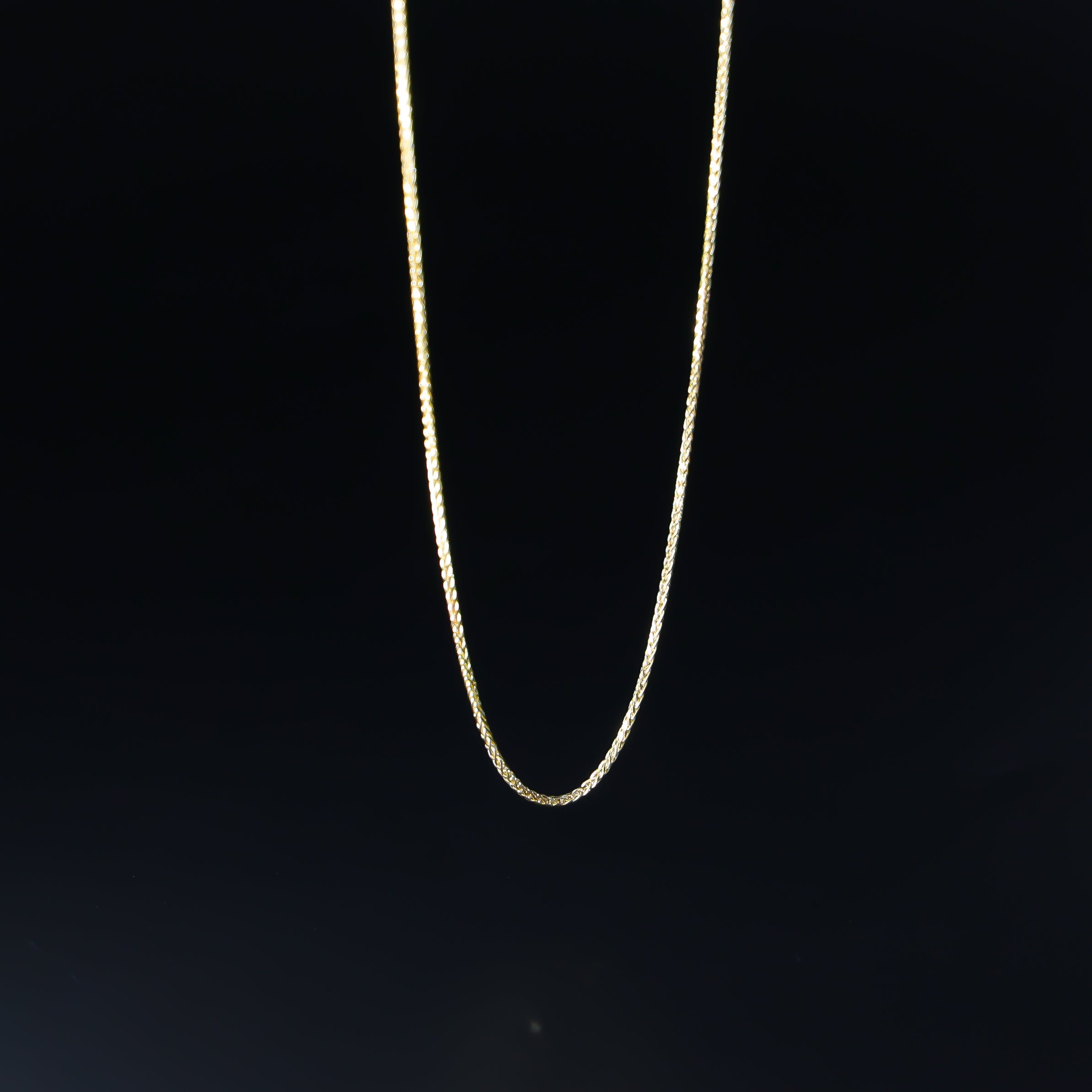 1mm Solid 14K Gold Wheat Link Chain - Model 0545 | Dainty Jewelry for Women, Layering Necklace, Everyday Wear, Gift for Her