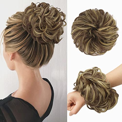 Large Curly Hair Bun Scrunchie Extension - Perfect for Ponytails, Updos & Everyday Hairstyles