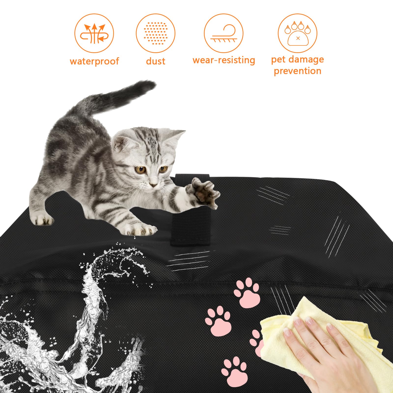 Safipotts Ice Maker Cover - Waterproof & Dustproof Protective Cover for Portable Countertop Ice Machine (13