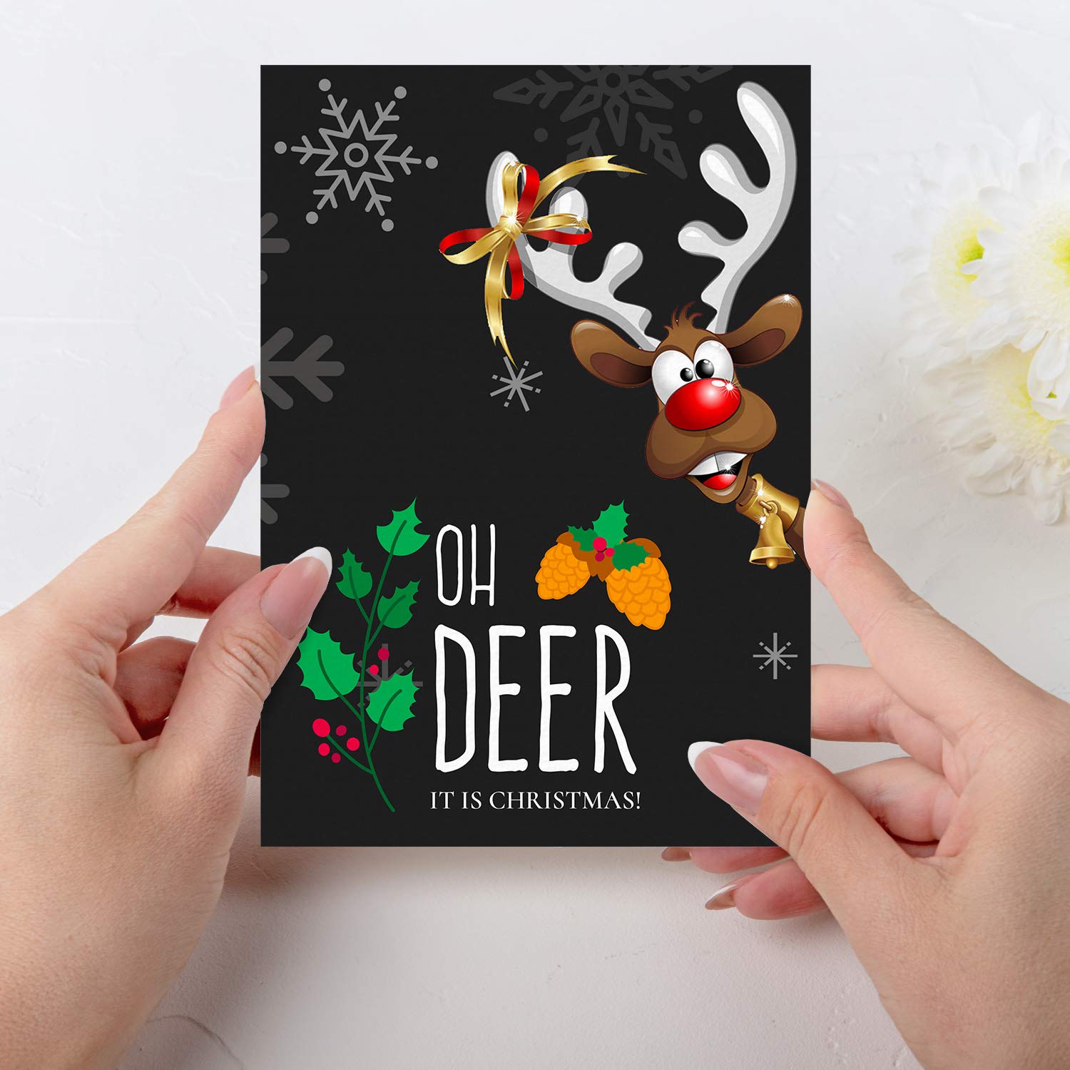 BANNER BUZZ Merry Christmas Greeting Cards - Winter Holiday Xmas Card Box Set (500 Count) with Envelopes - 4.25