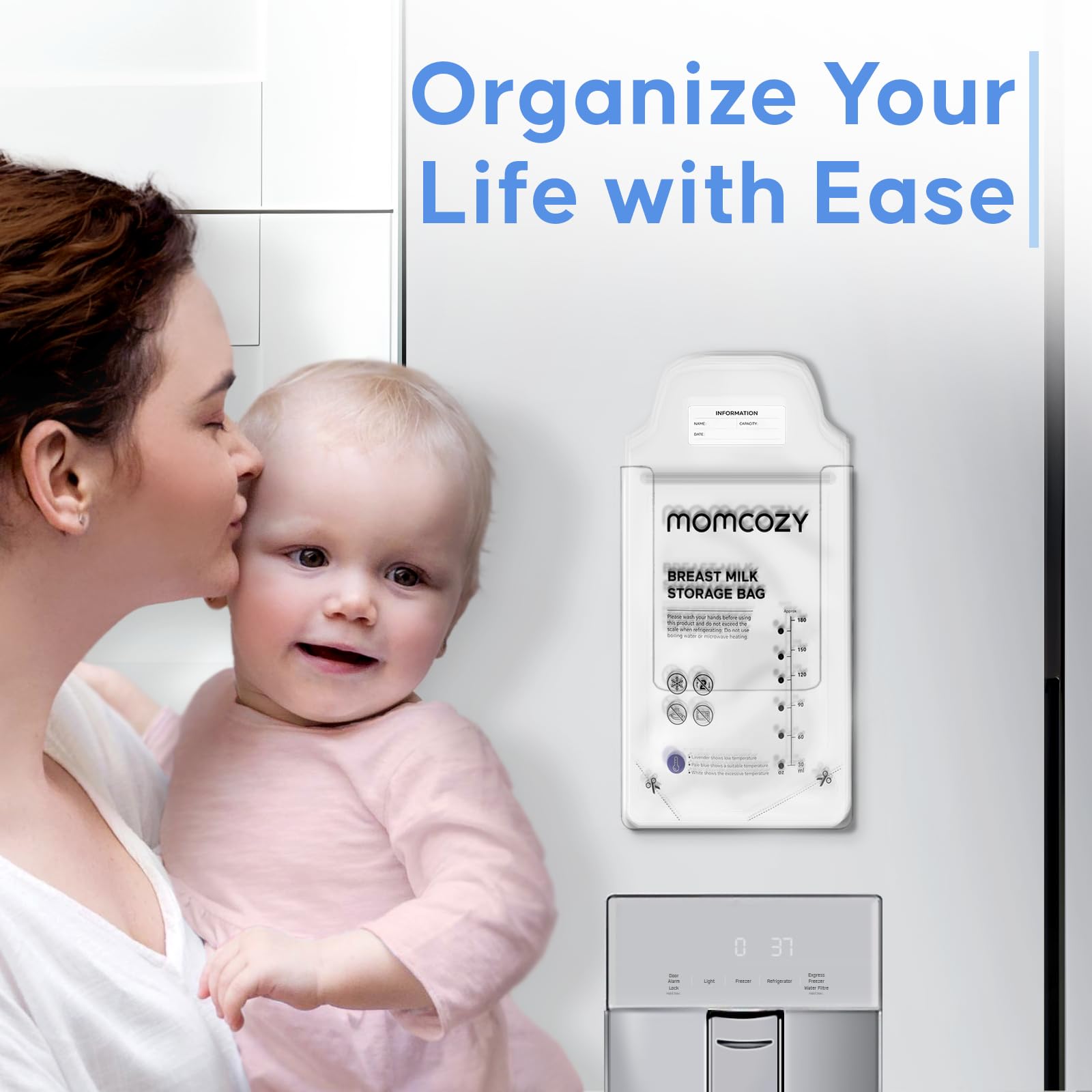 Breast Milk Storage Bag Organizer for Refrigerators - Durable Magnetic Container with Strong Hold - Multi-Purpose Organizer for Kitchen & Nursery - Perfect for Breastfeeding Moms & Baby Essentials Storage