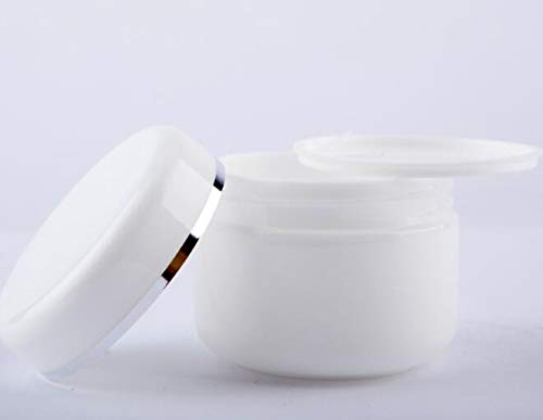 6-Pack White 8 Oz (250ml) Empty Cosmetic Jars with Liners & Dome Lids - Refillable Plastic Containers for Face Cream, Lip Balm, Lotion | DIY Skincare, Travel Size Storage, Home Organization