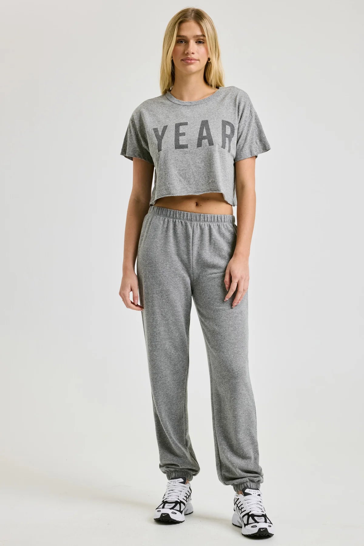 Year Of Ours Cropped Tee with YEAR Print - Trendy Women's Short Sleeve T-Shirt for Casual Outfits & Summer Fashion