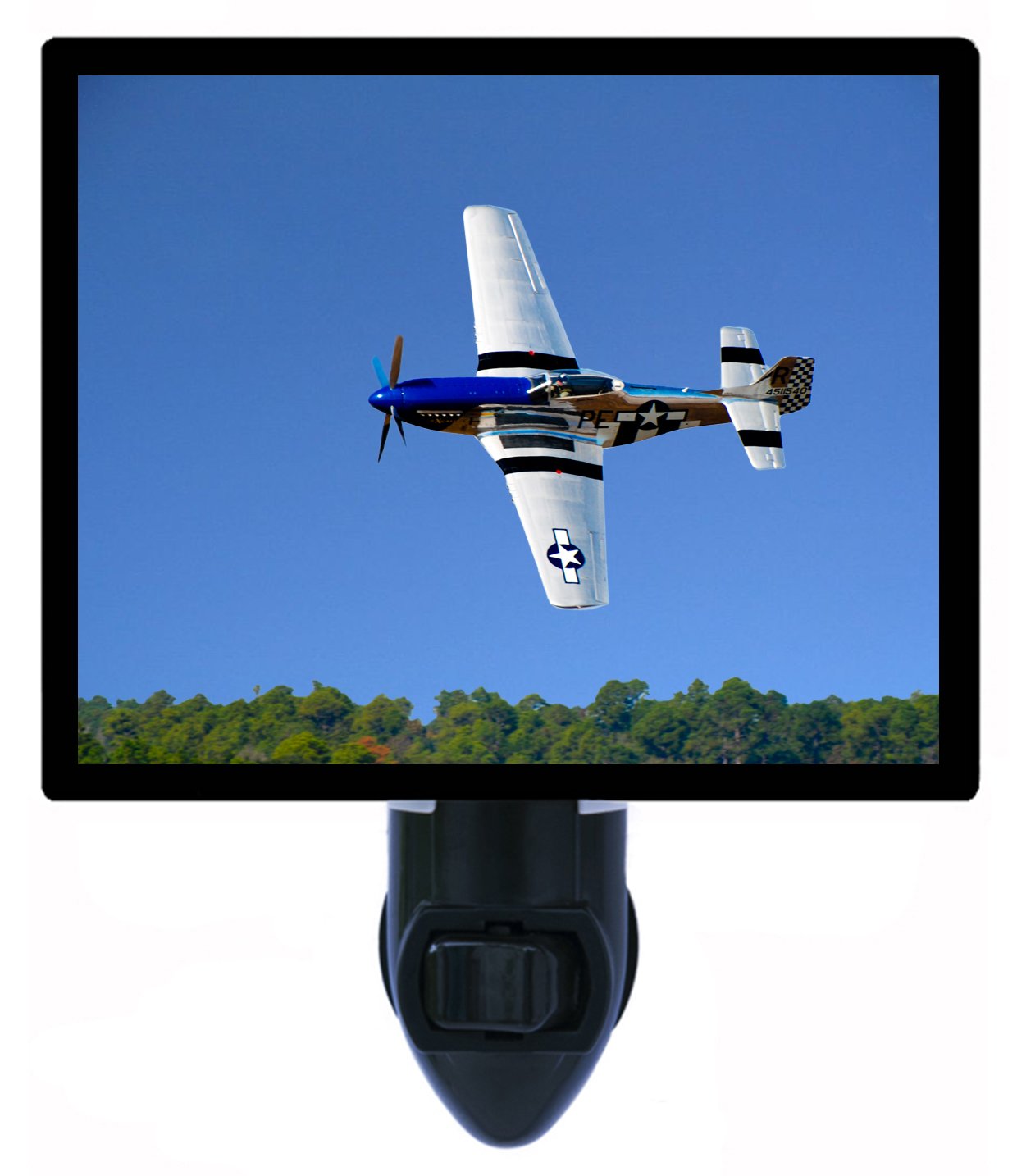 P-51 Airplane Night Light - LED Aviation Themed Bedroom Lamp for Kids & Adults - Perfect for Nursery, Bedside, and Home Decor