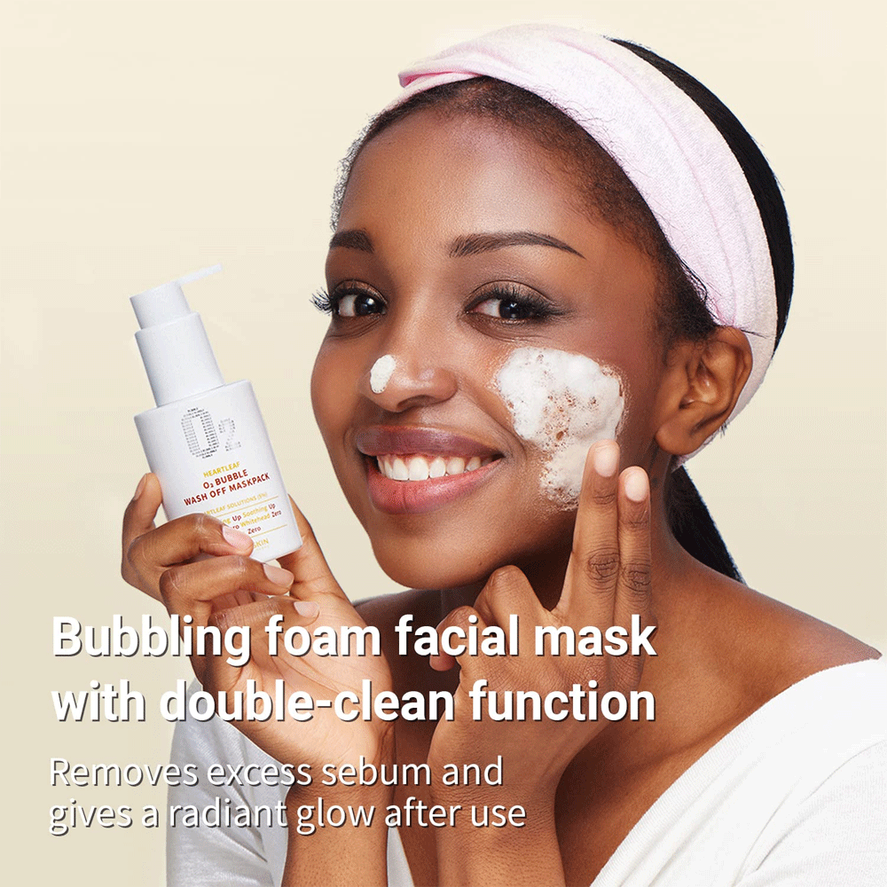 Be The Skin Heartleaf O2 Bubble Wash Off Mask Pack 120g - Deep Cleansing & Pore Care for Oily & Acne-Prone Skin | Korean Skincare for Spa-Like Treatment at Home