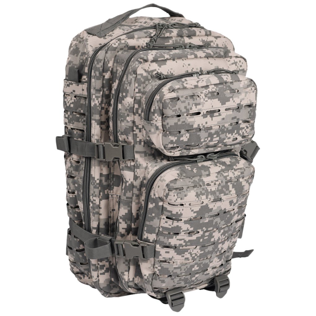 Mil-Tec Unisex Tactical Backpack 36L - Durable Lightweight Assault Pack for Outdoor Camping, Hiking & Military Use | Adjustable Padded Shoulder Straps & MOLLE System | ACU Camouflage Design | Perfect for Adventure Travel & Survival Gear