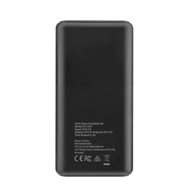 3sixT 20000mAh Portable Charger - High Capacity Power Bank for iPhone, Android, Tablets - Perfect for Travel, Camping, and Emergency Charging