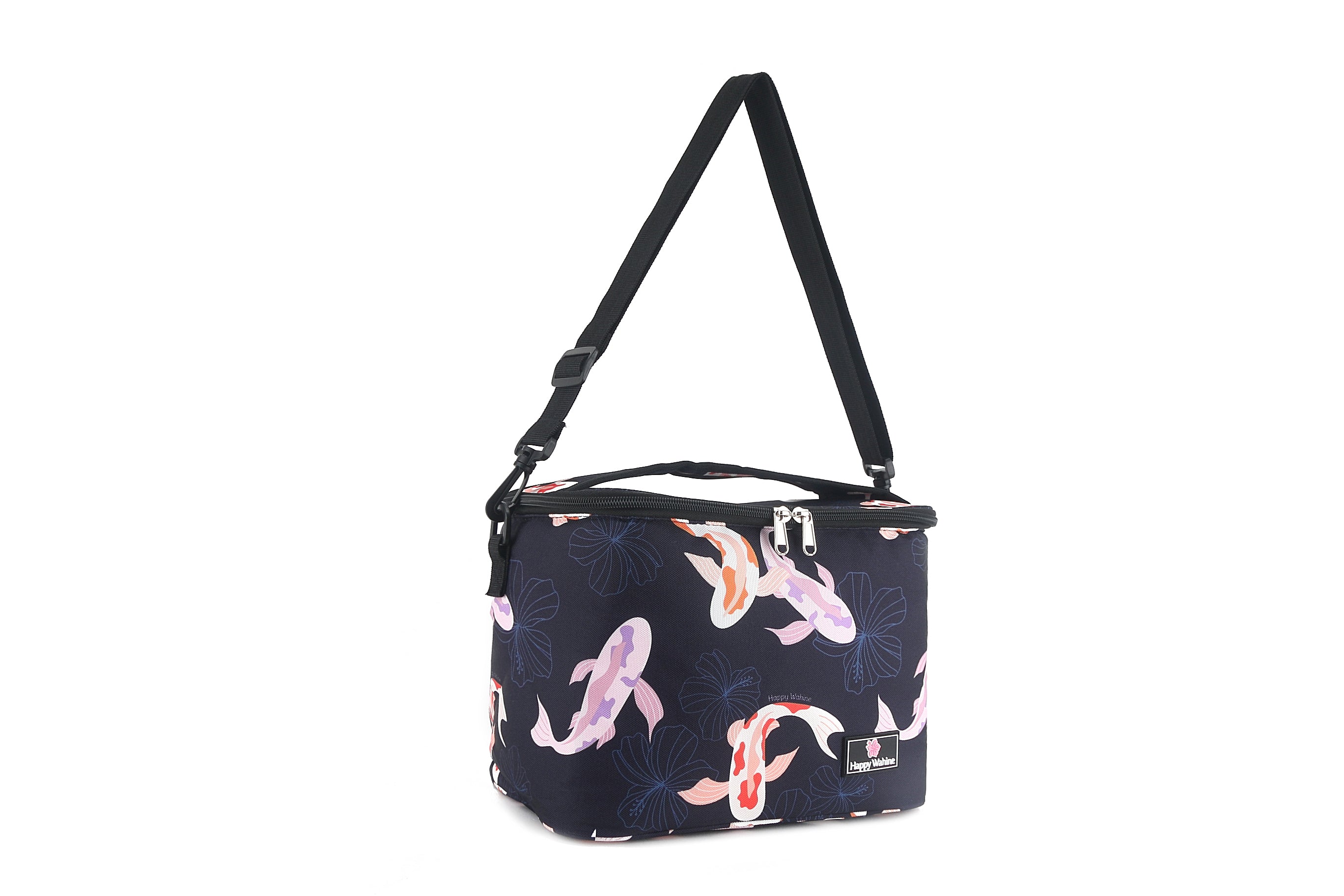 Premium Insulated Cooler Tote Bag - Medium Size, Stylish Koi Navy Design - Perfect for Beach Picnics, Camping Trips & Outdoor Adventures